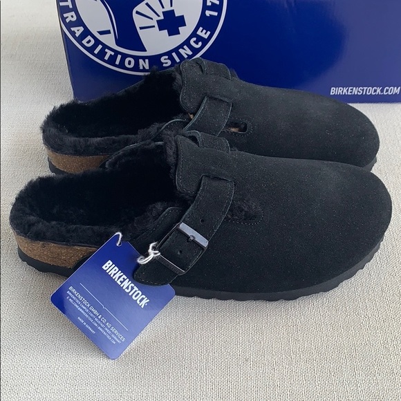 BIRKENSTOCK NEW! Shearling Fur Clog Black 40 - Picture 4 of 12